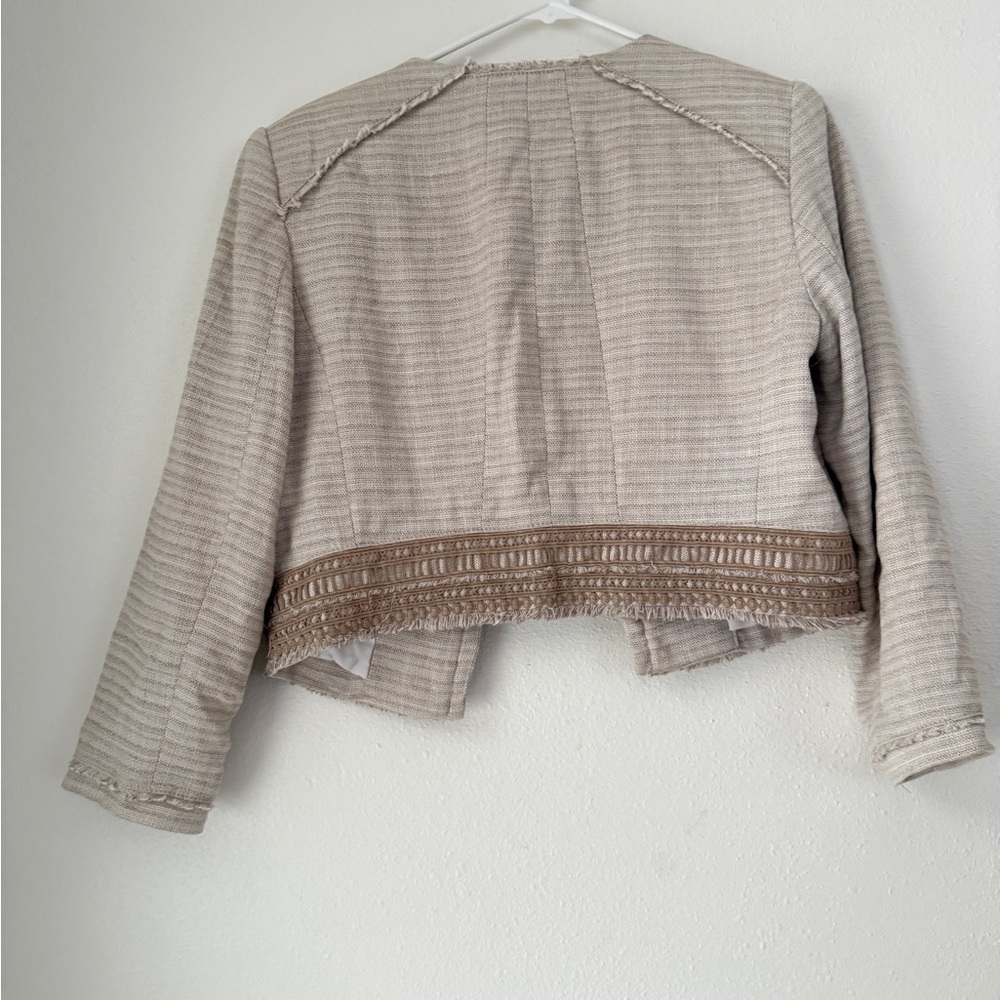 White House Black Market Womens 3Q Sleeve Natural Suit Jacket Size 8 - Picture 8 of 11